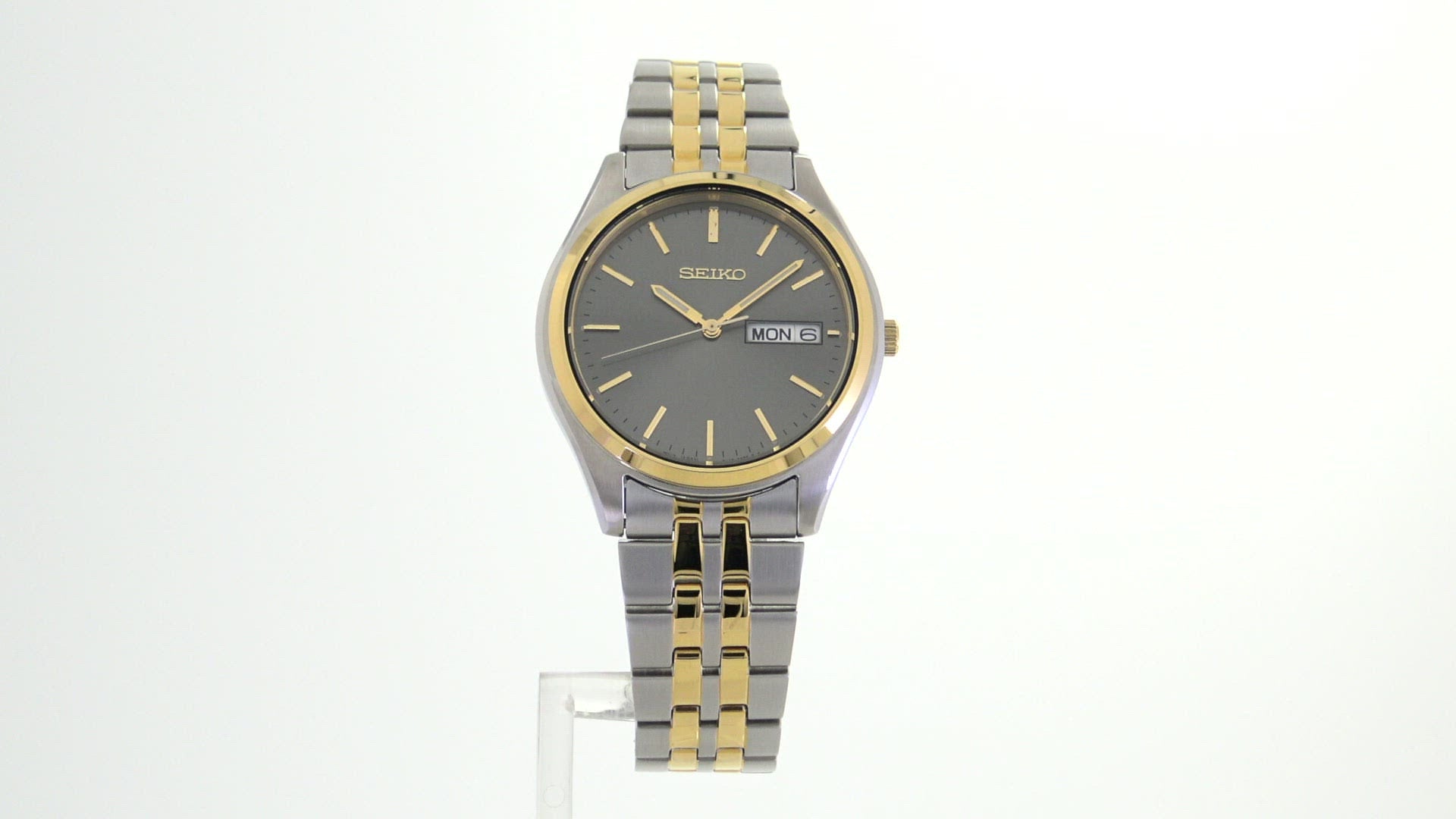Seiko Essentials Mens Two Tone Stainless Steel Bracelet Watch SUR432