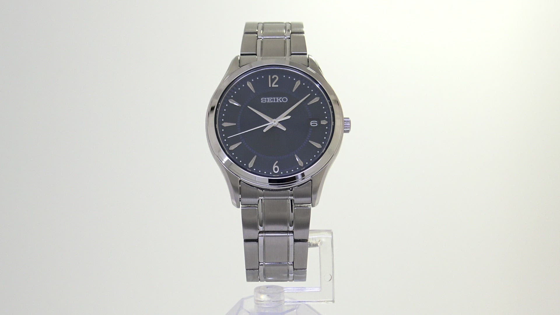 Seiko Noble Quartz Blue Dial Stainless Steel Men's Watch SUR419