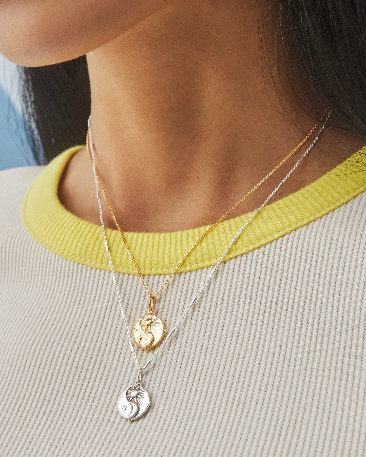 Sun & Moon Charm in 18k Gold Vermeil & Sterling Silver