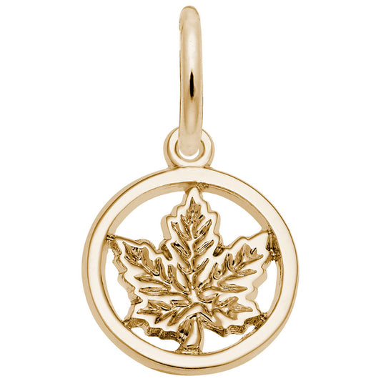 Ringed Maple Leaf Charm