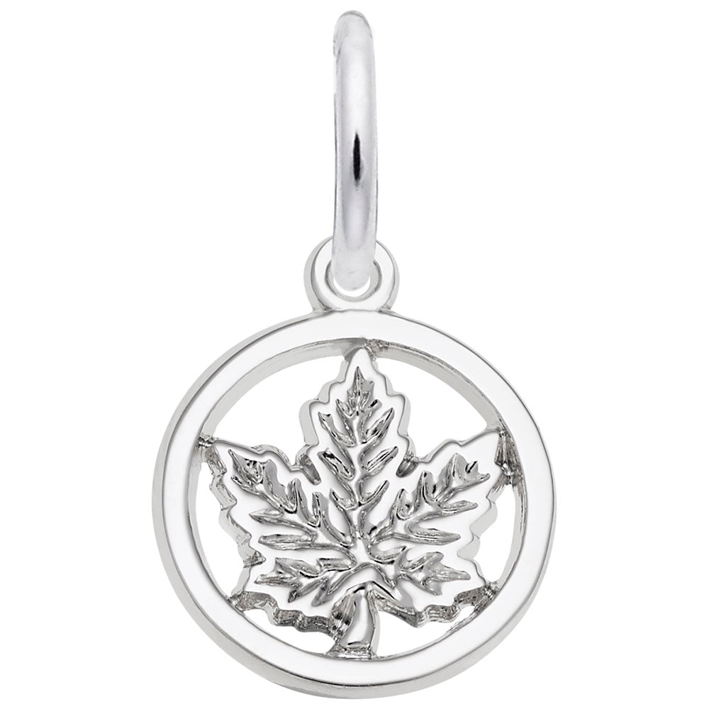 Ringed Maple Leaf Charm - Celebrate Canadian Patriotism 0108