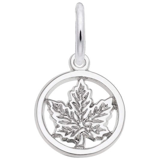 Ringed Maple Leaf Charm - Celebrate Canadian Patriotism 0108