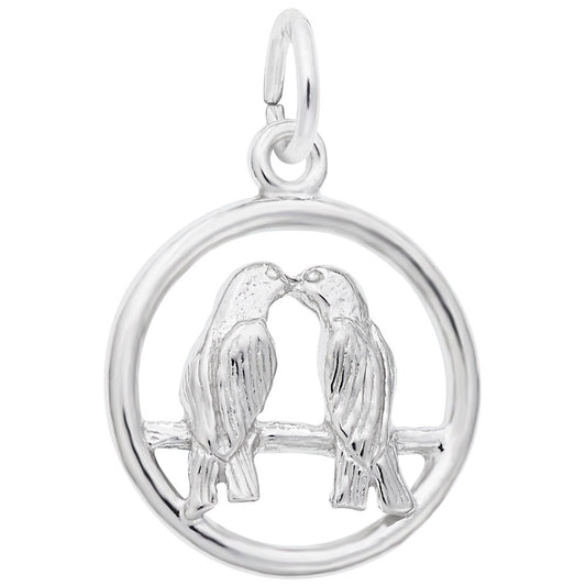 Love Birds Charm for Weddings - Elegant Couple Keepsake Jewelry 0144
