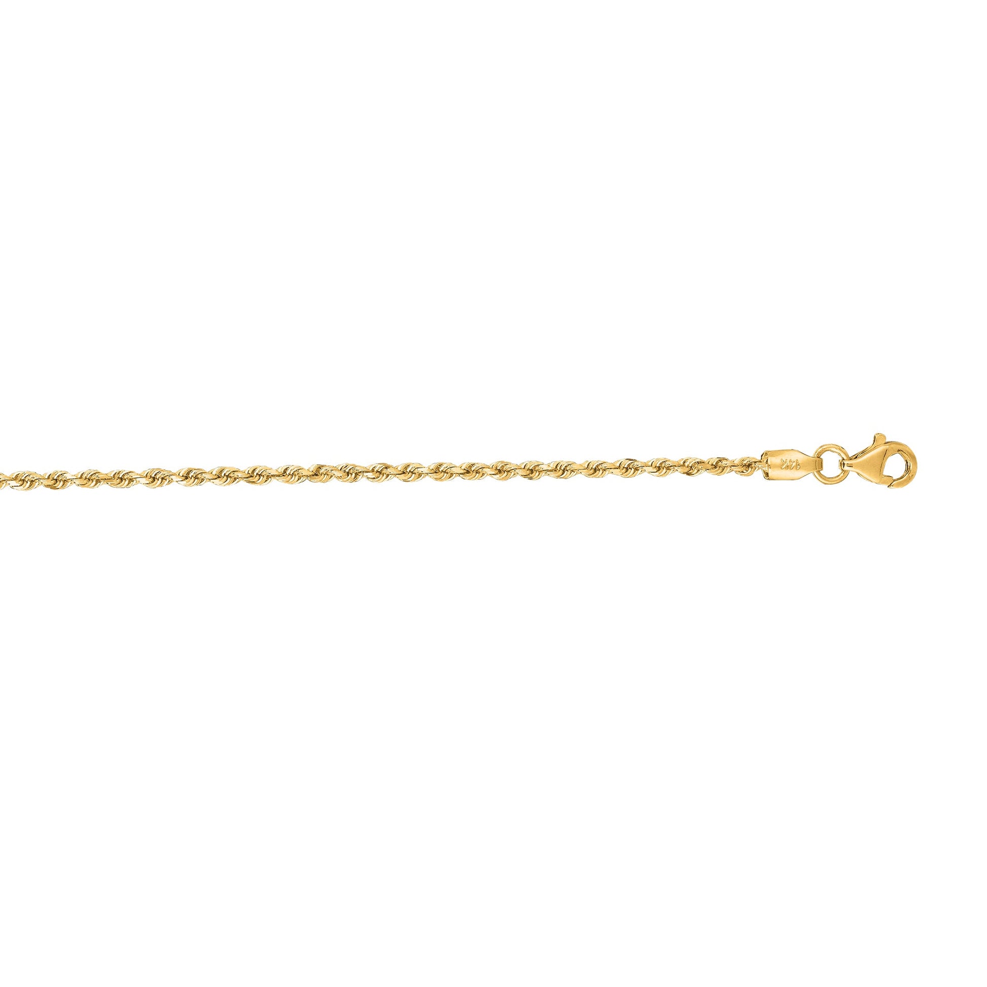 Royal Chain 10K Gold 1.8mm Solid Diamond Cut Royal Rope Chain 014ROY
