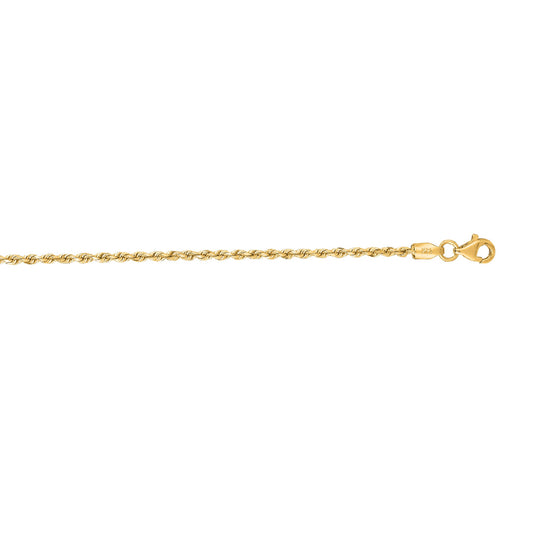 Royal Chain 10K Gold 1.8mm Solid Diamond Cut Royal Rope Chain 014ROY