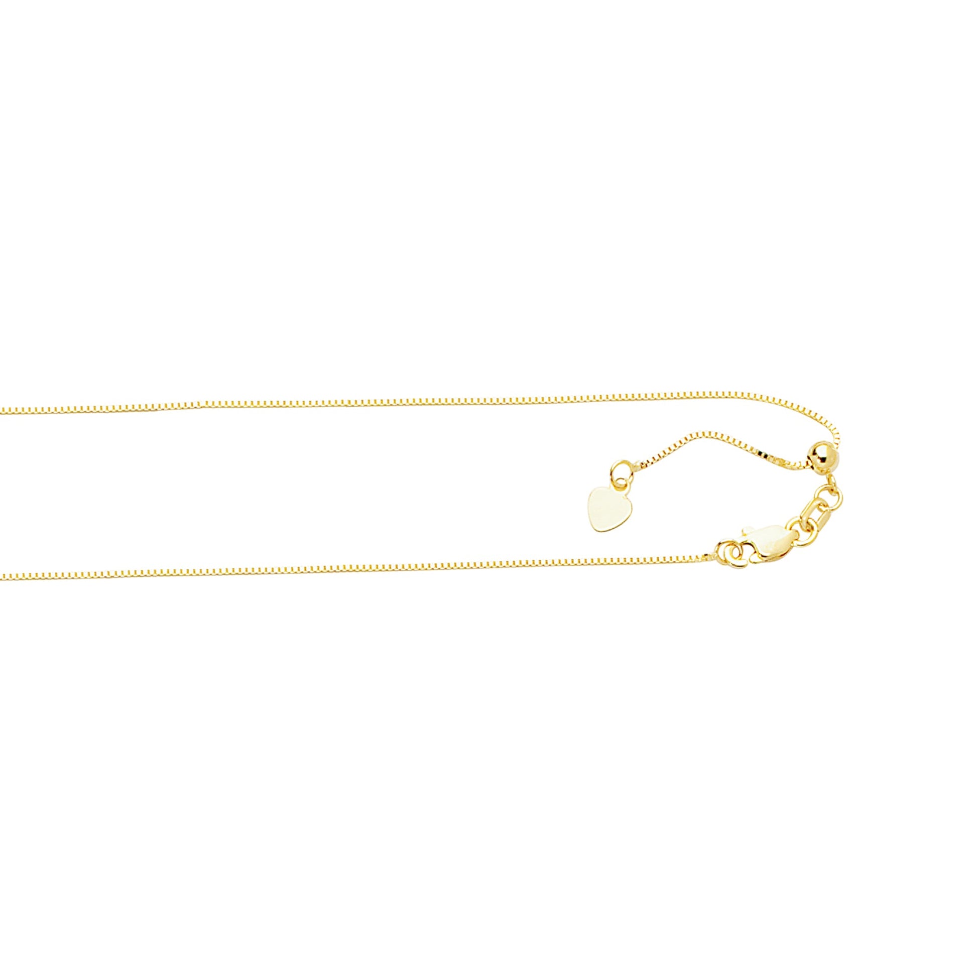 Royal Chain 10K Gold 0.68mm Adjustable Box Chain 015ABOX