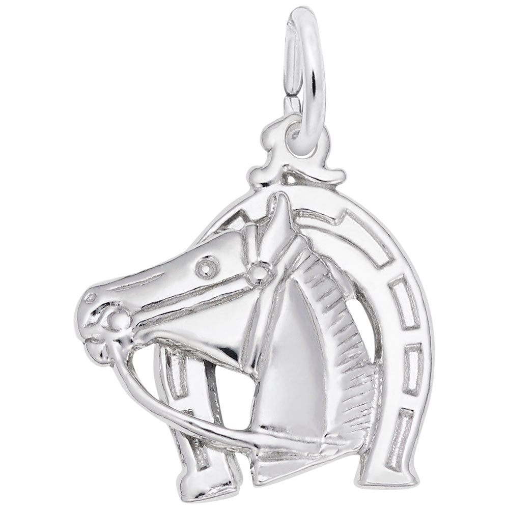 Good Luck Horse Head with Horseshoe Charm for Gamers & Collectors 0173