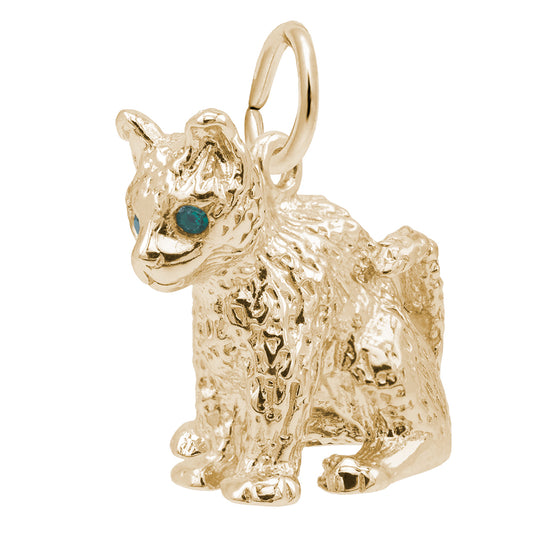 Elegant Cat Charm with Colorful Stones for Pet Lovers 0176