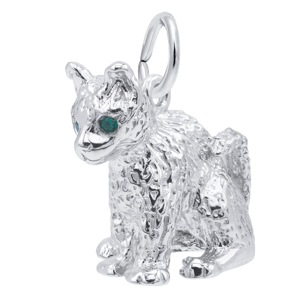 Elegant Cat Charm with Colorful Stones for Pet Lovers 0176