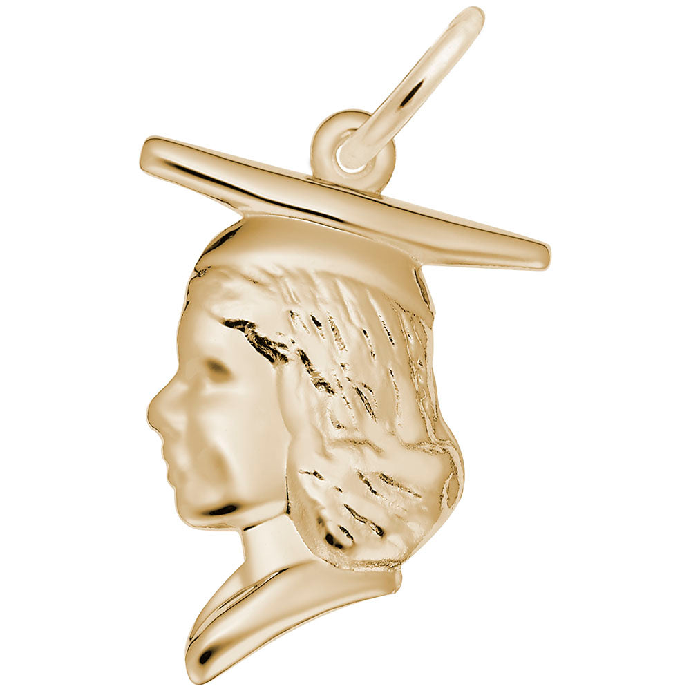 Personalized Female Graduate Head Charm - Custom Graduation Gift 0178