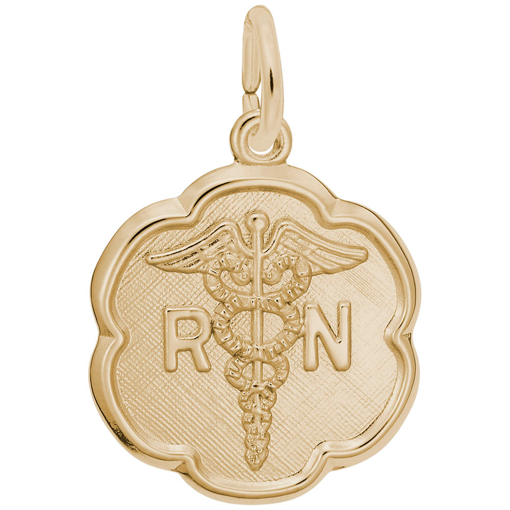 Graduation Caduceus Scalloped Disc Charm for Medical Professionals 0181