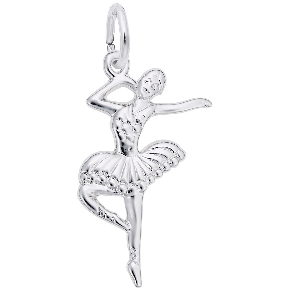 Ballet Dancer with Tutu Charm - Elegant Dance Jewelry Accessory 0191