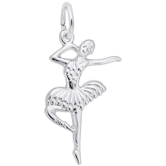 Ballet Dancer with Tutu Charm - Elegant Dance Jewelry Accessory 0191