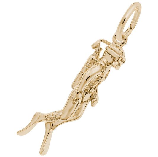 Scuba Diver Charm for Beach Lovers - Ocean Adventure Jewelry 0235