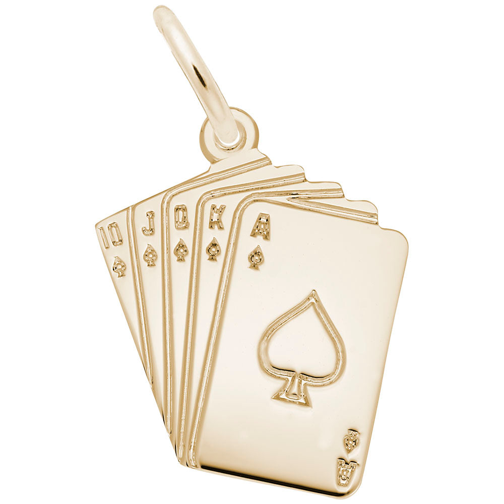 Royal Flush Cards Charm - Lucky Gambling Accessory for Gamers 0246