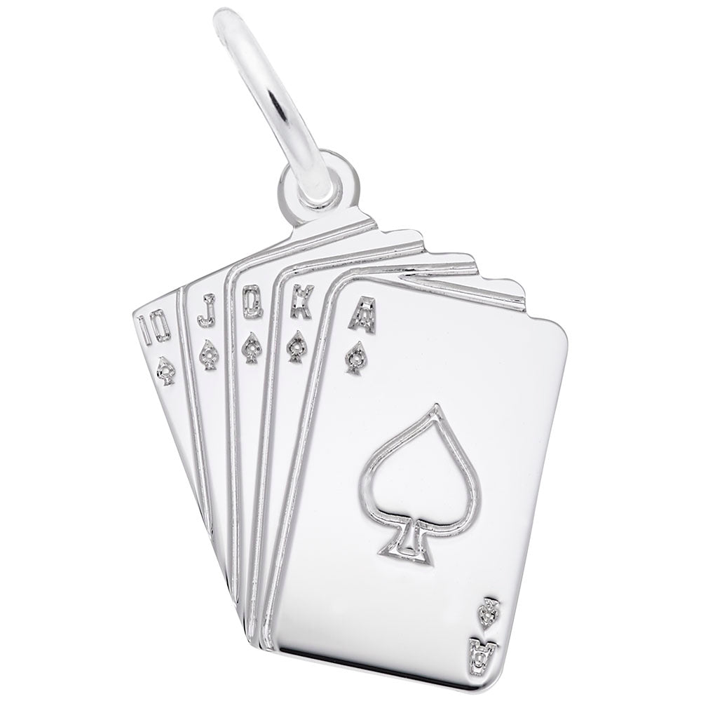 Royal Flush Cards Charm - Lucky Gambling Accessory for Gamers 0246