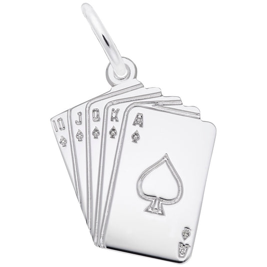 Royal Flush Cards Charm - Lucky Gambling Accessory for Gamers 0246