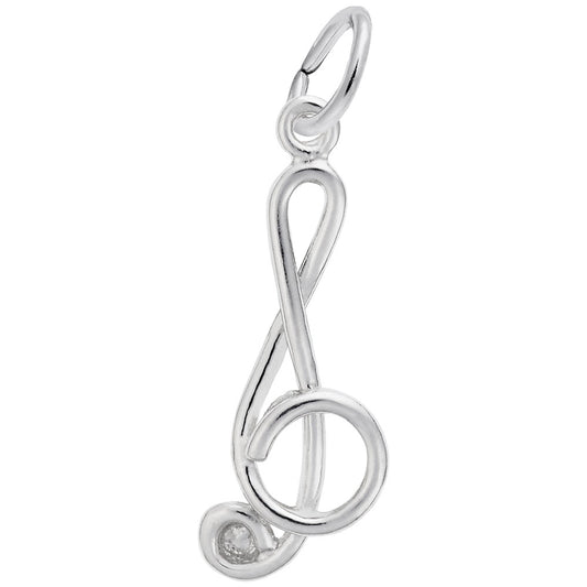 Treble Clef Charm for Music Lovers - Elegant Silver Pendant 0292