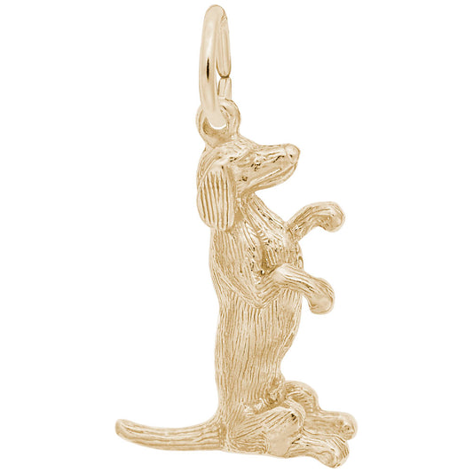 Sitting Dachshund Dog Charm - Adorable Pet Jewelry for Dog Lovers 0298