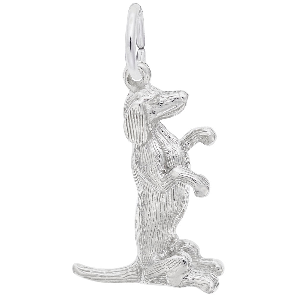 Sitting Dachshund Dog Charm - Adorable Pet Jewelry for Dog Lovers 0298