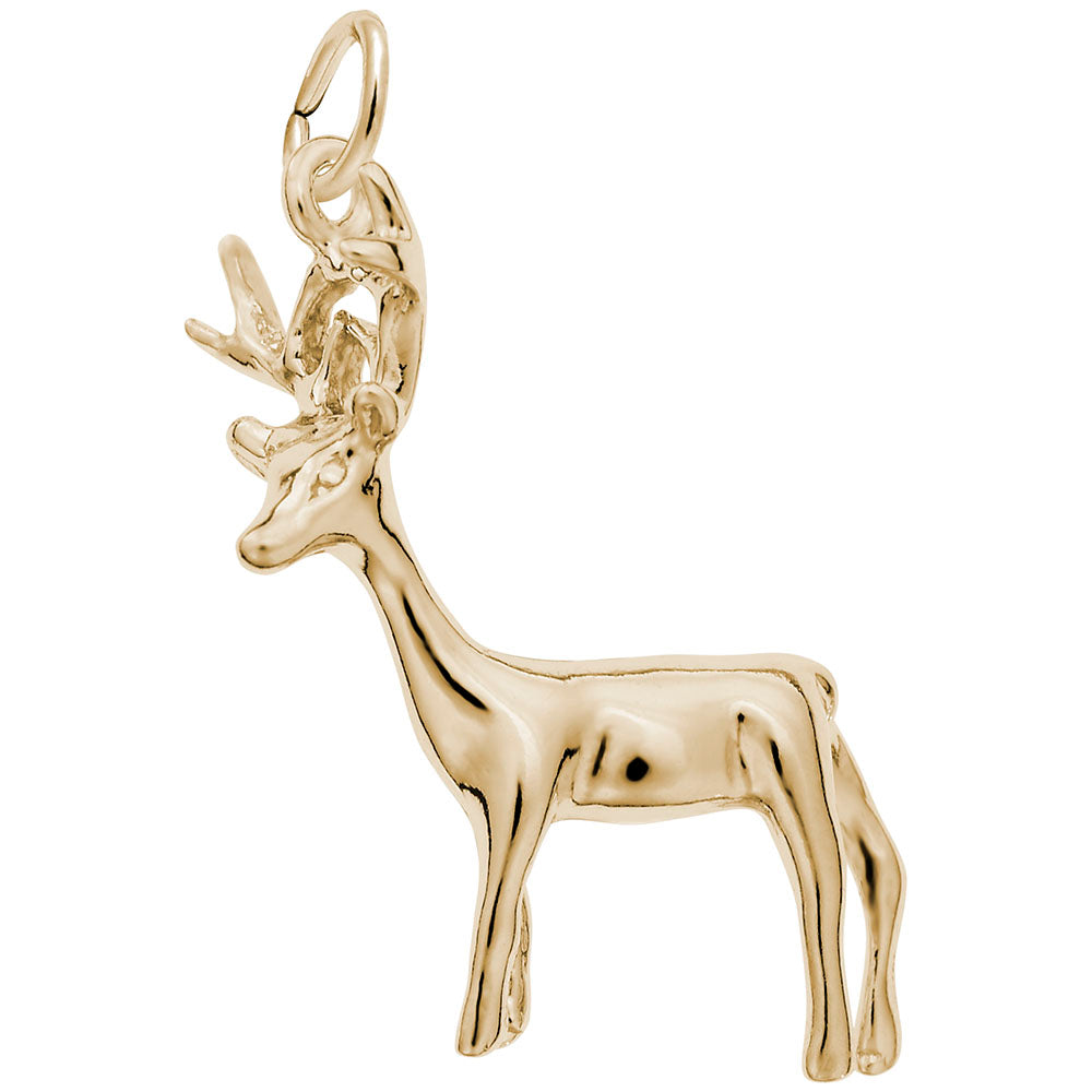 Elegant Buck Deer Charm for Animal Lovers - Rembrandt Charms 0338
