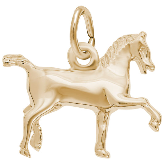 Extended Trot Horse Charm - Elegant Pet Jewelry for Horse Lovers 0357