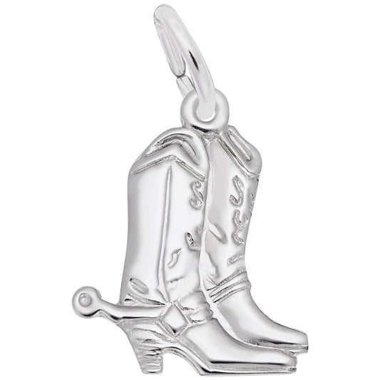 Flat Cowboy Boots with Spurs Charm for Dance & Music Lovers 0376