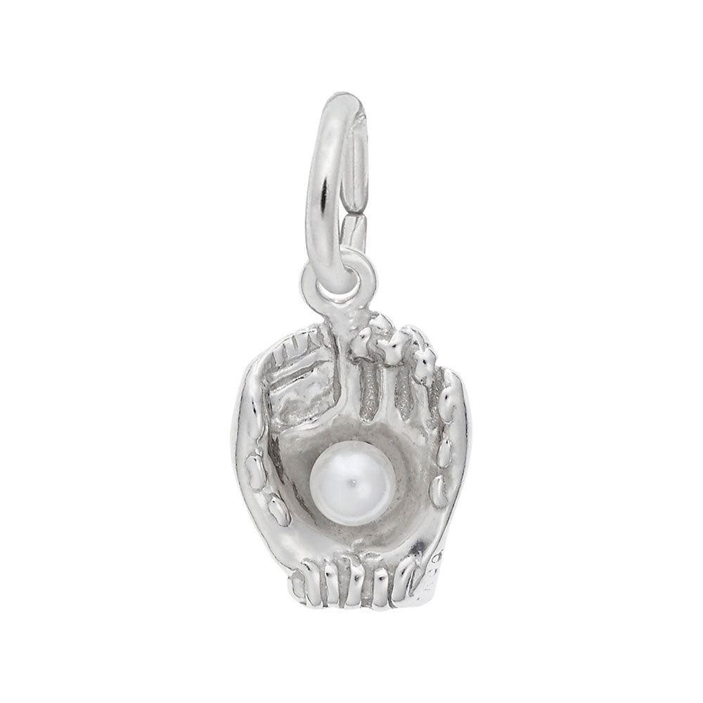 Spring Baseball Glove Charm with Pearl Accent for Jewelry Lovers 0435