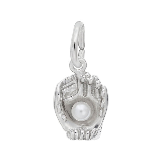 Spring Baseball Glove Charm with Pearl Accent for Jewelry Lovers 0435