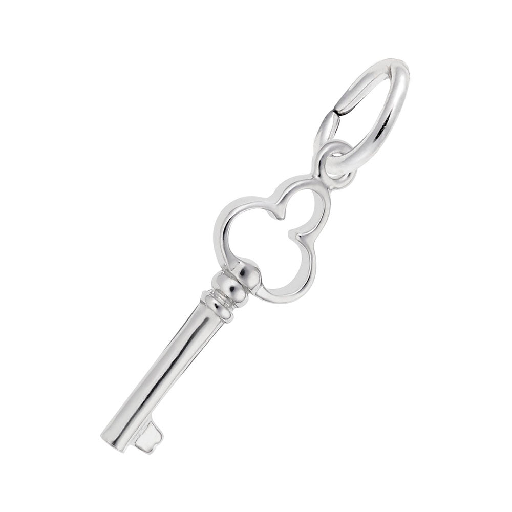 Antique Trefoil Key Accent Charm for Travel & Historical Themes 0441