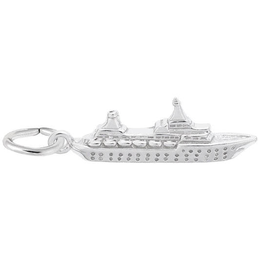 Small Cruise Ship Charm - Nautical Jewelry for Sea Lovers 0446