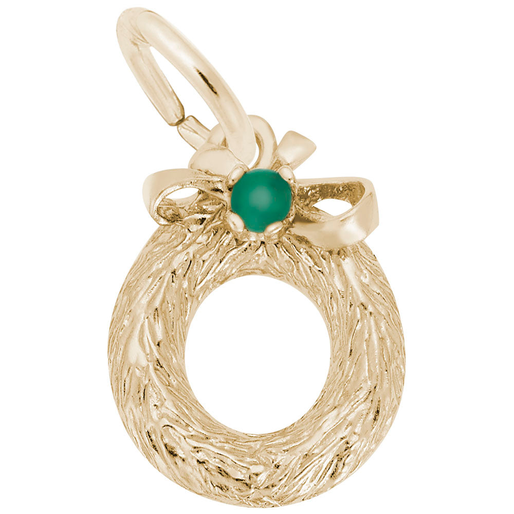 Festive Christmas Wreath Charm with Bead for Holiday Jewelry 0466
