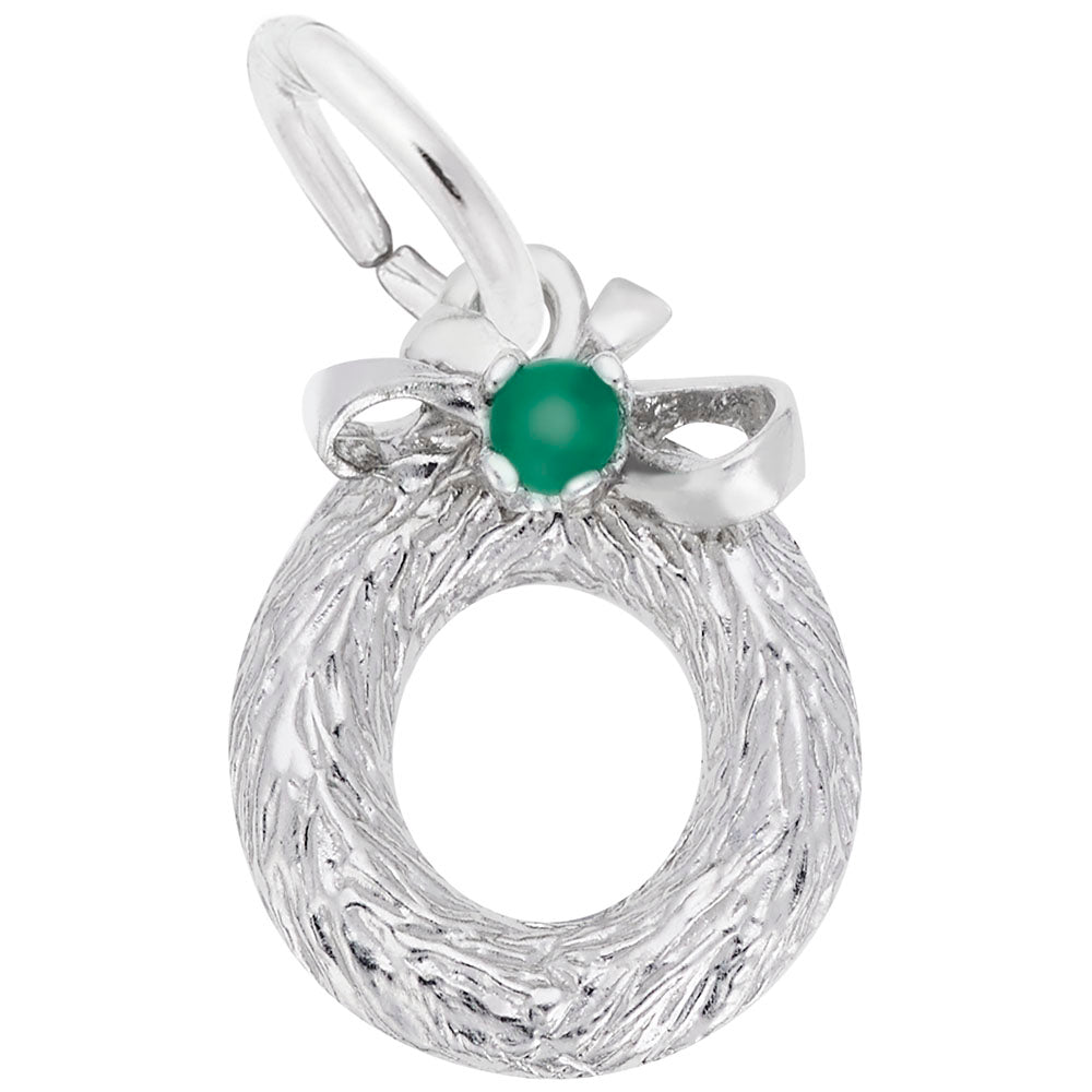 Festive Christmas Wreath Charm with Bead for Holiday Jewelry 0466
