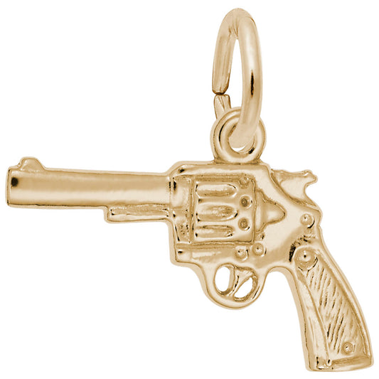 Western Revolver Gun Charm for Travel Jewelry - Unique Design 0497
