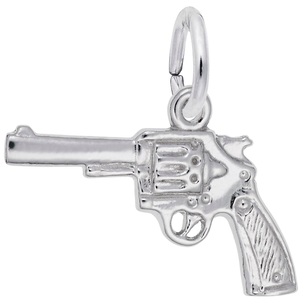 Western Revolver Gun Charm for Travel Jewelry - Unique Design 0497
