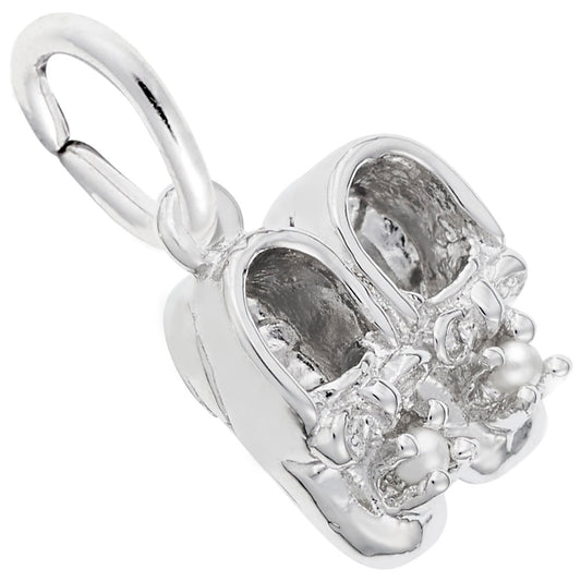 Elegant Baby Booties Charm with Pearl Accents for Keepsakes 0517