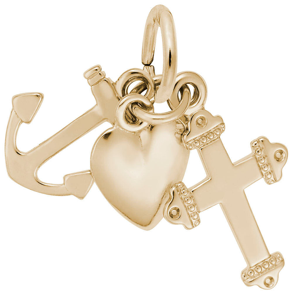 Faith Hope Charity Charm - Inspirational Symbol for Belief 0541