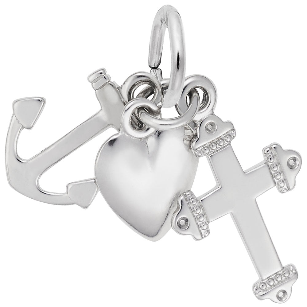 Faith Hope Charity Charm - Inspirational Symbol for Belief 0541