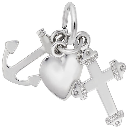 Faith Hope Charity Charm - Inspirational Symbol for Belief 0541