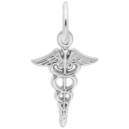 Small Caduceus Charm for Graduation - Perfect Medical Gift 0542