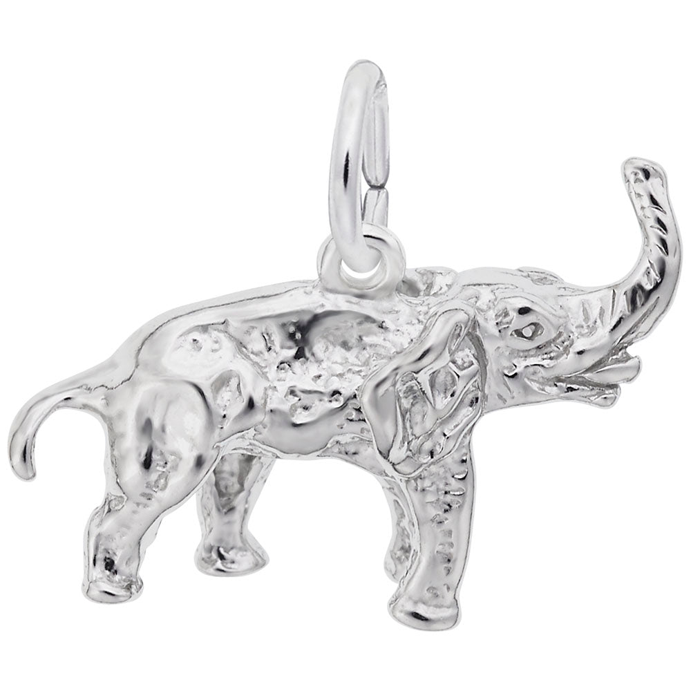 Asian Elephant Charm - Handcrafted Zoo Animal Jewelry for Collectors 0547