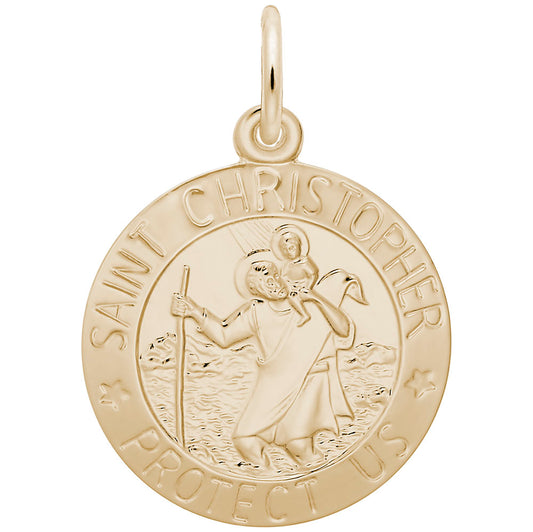 St. Christopher Disc Charm - Faith Symbol for Protection & Guidance 0590