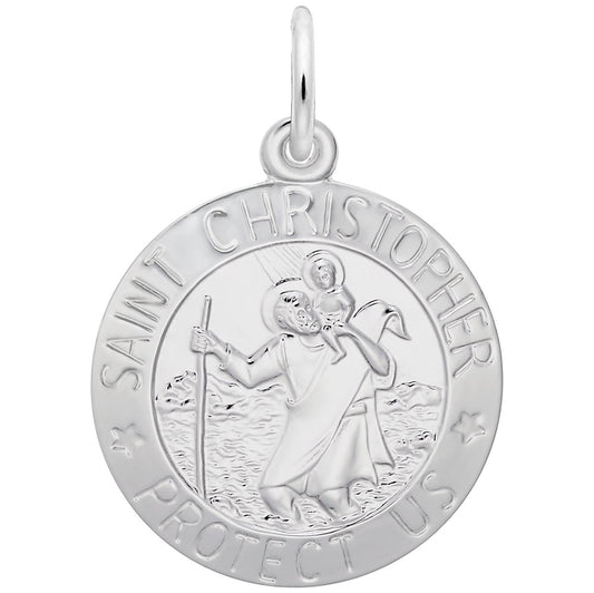 St. Christopher Disc Charm - Faith Symbol for Protection & Guidance 0590