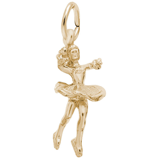 Twirling Ice Skater Charm - Elegant Sports Jewelry for Skating Fans 0607