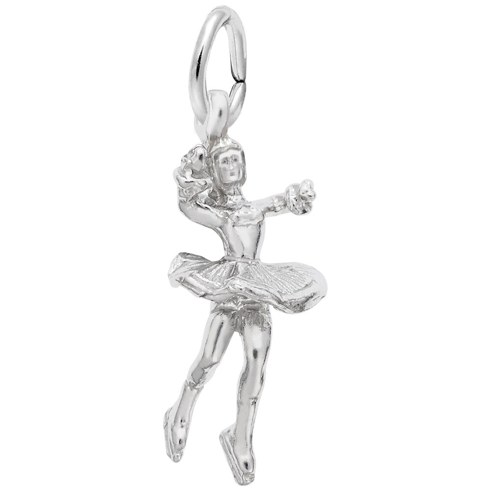 Twirling Ice Skater Charm - Elegant Sports Jewelry for Skating Fans 0607