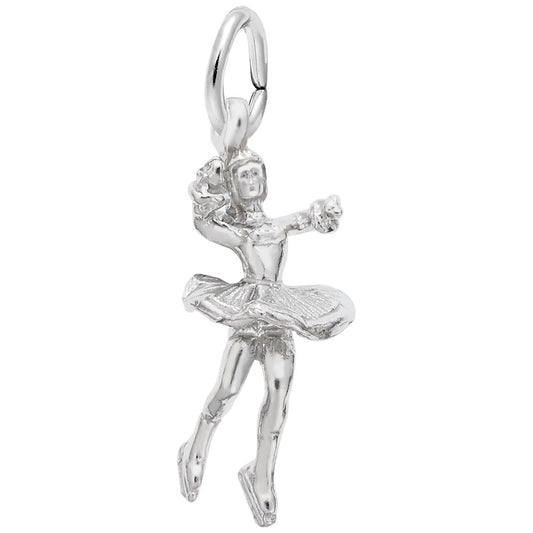 Twirling Ice Skater Charm - Elegant Sports Jewelry for Skating Fans 0607
