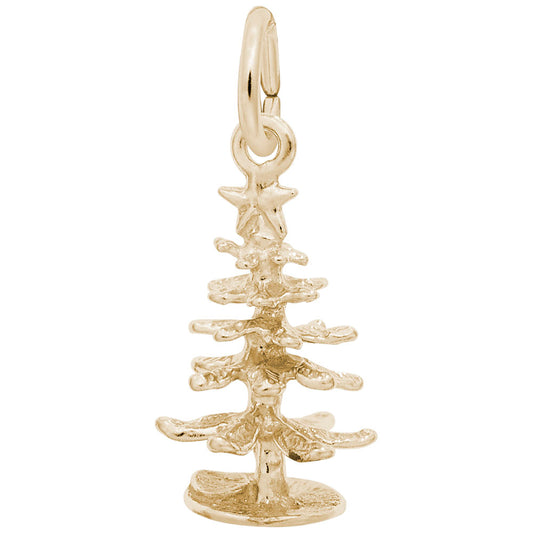 Small Christmas Tree Charm - Festive Holiday Jewelry Accessory 0616