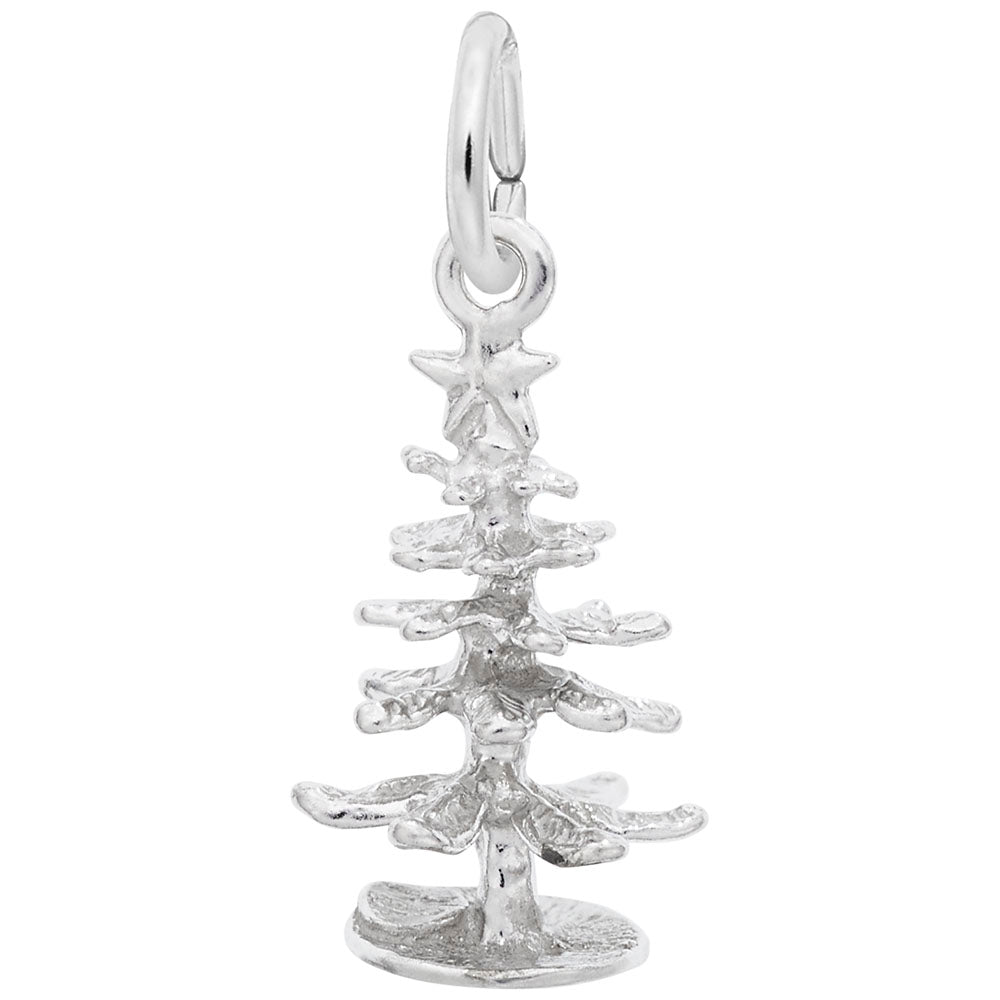 Small Christmas Tree Charm - Festive Holiday Jewelry Accessory 0616