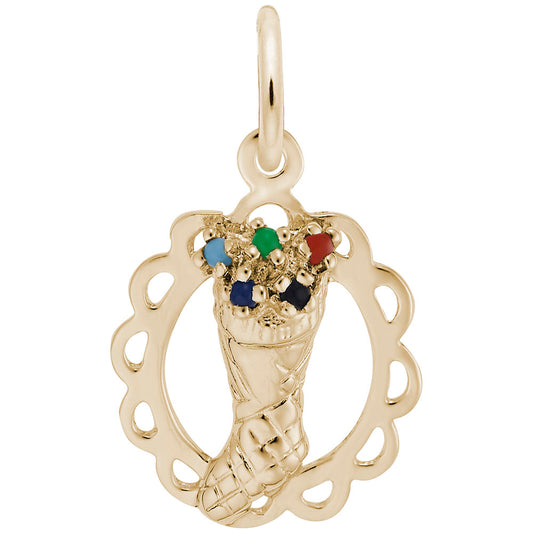 Stocking Full of Joy Charm - Festive Holiday Jewelry Gift 0617