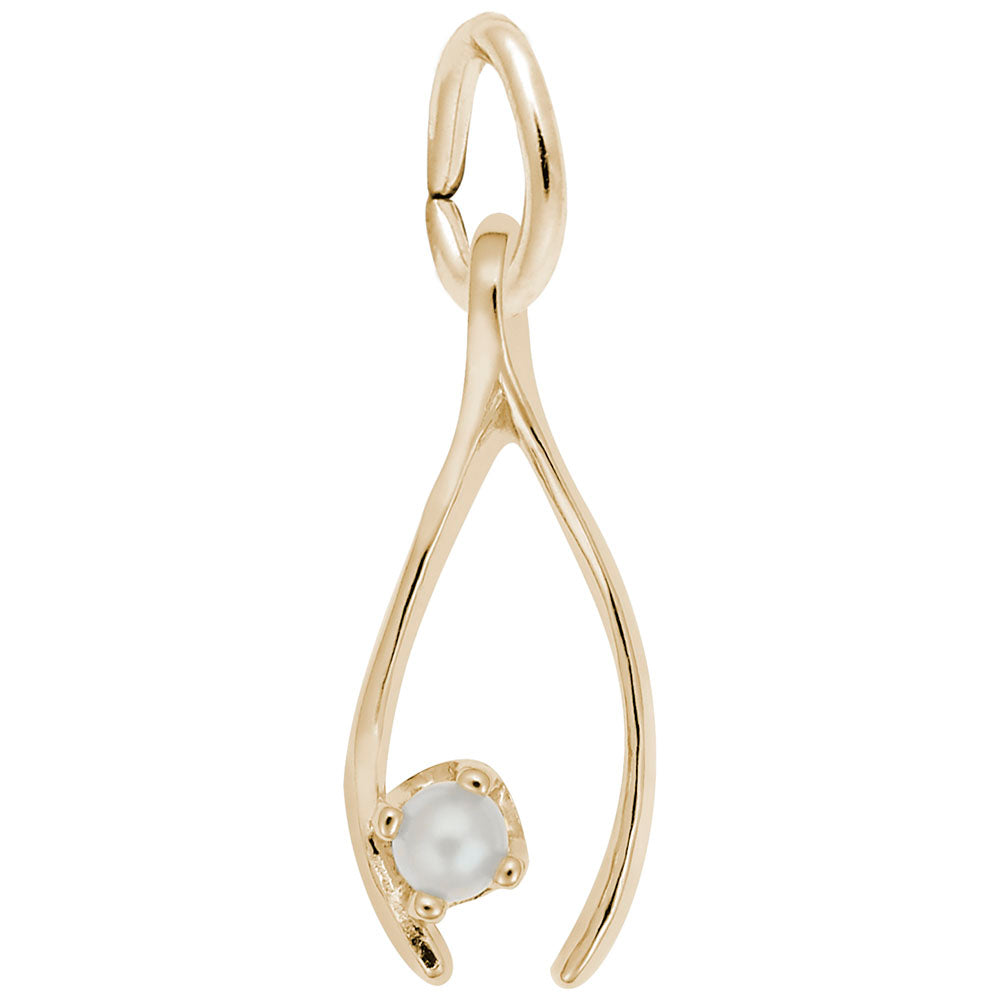 Wishbone Pearl Charm for Good Luck in Gaming & Life 0677